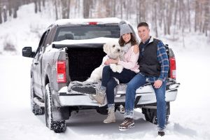 Stefanie and Ryan Engagement Photos in Snow